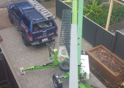 Residential AC installations with special access required with Cherry picker lifter